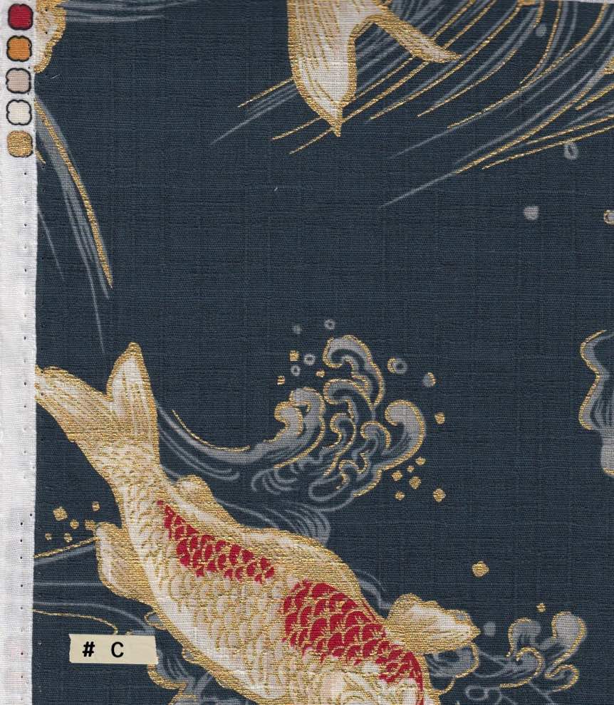 真作/正華/鯉図/横物/布袋屋掛軸HI-790 真作】掛軸 馬堀喜孝『双鯉瀧上り』絹本 共箱 二重箱付 掛け軸