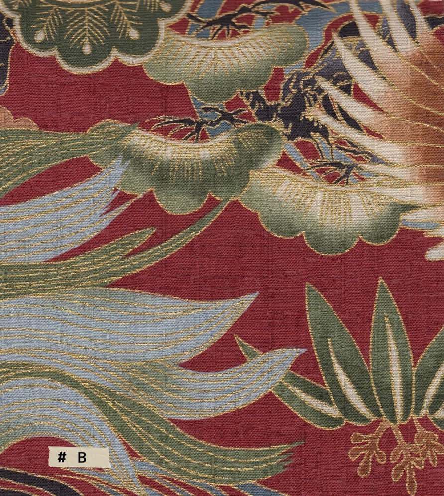 269 古布、絣、富士に鶴、亀、幅、54x83センチの額入りです。 本場琉球かすり】 正絹紬八寸名古屋帯 ≪御仕立て上がり・中古美