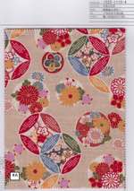 和柄金入りドビー　七宝着物柄