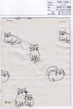 200本ブロード刺繍　メガネネコ