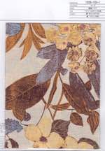 綿麻シーチング　エッチング花