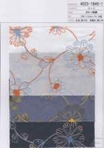 60ローン刺繍　2トーン花柄(12209)