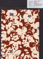 カスリ風プリント　単色花柄