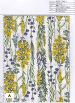 綿麻シーチング　ストライプ花