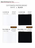 COTTON/POLYESTER BROAD WHITE&BLACK