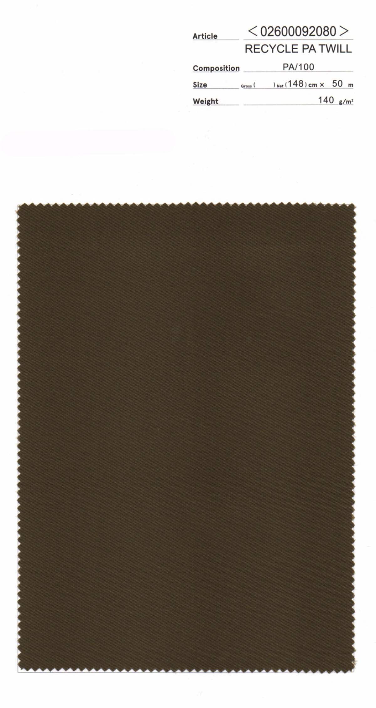 wt26-02600092080 RECYCLE PA TWILL | 【 生地問屋YAMATOMI 】大阪船場